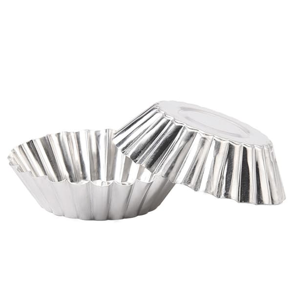 10 stk Sølvfarget Aluminium Egg Tart Form Mold Makers Cupcake