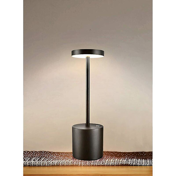 Bärbar sladdlös bordslampa, batteridriven, 2 varma ljusstyrkenivåer, dimbar, för sovrum, vardagsrum, buffé, restaurang, inomhus och utomhus (bla
