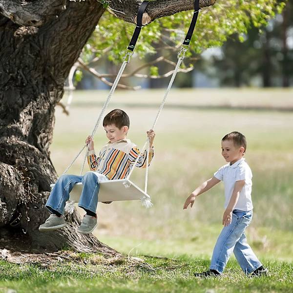 Gear Tree Swing Hängande Remsats - Snabb och Enkel Installation - Extra Långa 5ft Remmar Håller 2000lbs - Säkrare Låsande Karabiner Perfekt för Trädgunga