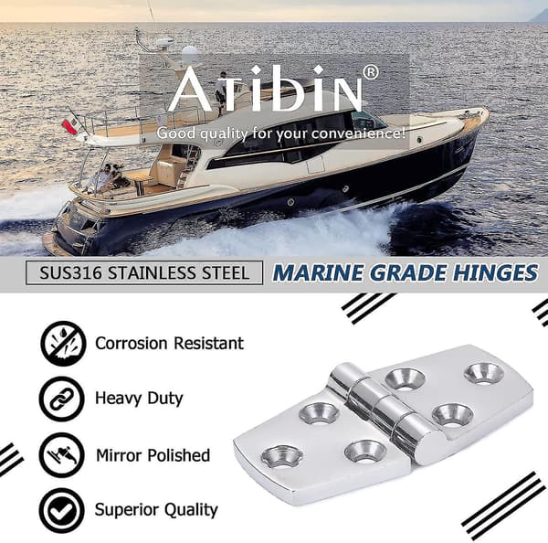 Marine Mount Dørhængsler Stål Rustfrit Hardware Kraftig Bådhængsel Dæk Skab 2 stk Sort