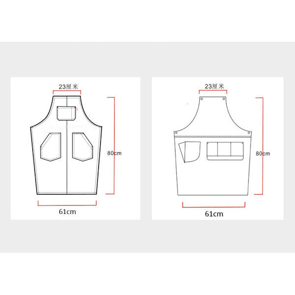 Moderigtigt denimforklæde, arbejdstøjforklæde (Kryds brun bælte denim ring sort)