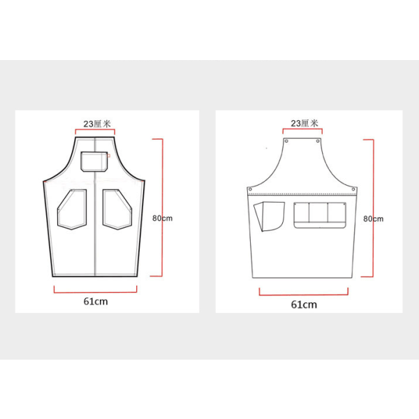 Trendig denimförkläde, arbetsförkläde (Korsbrun bälte denimring D svart)