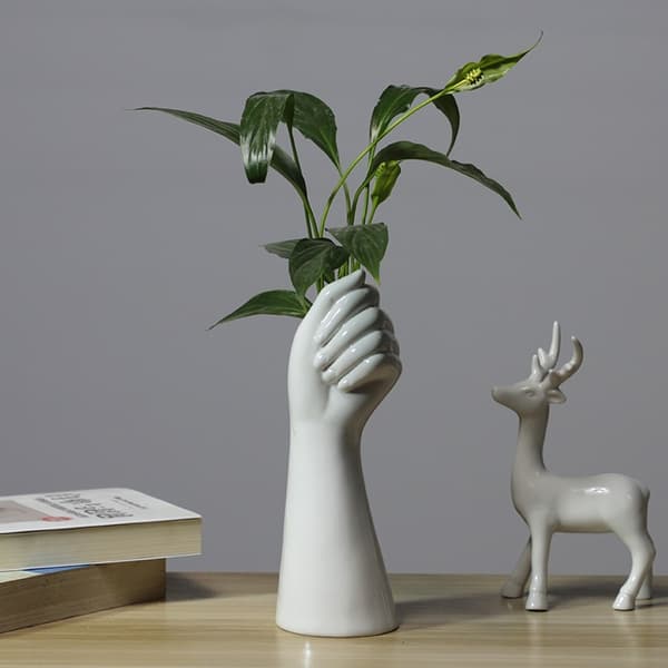 Hvit keramisk blomster vase for hydroponisk blomsteroppsats borddekorasjon