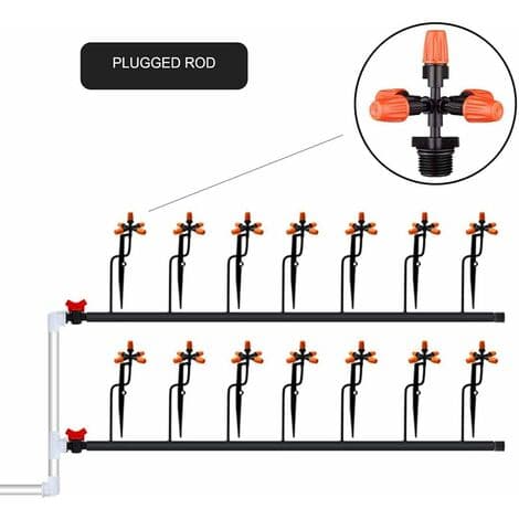 Pieces Garden Sprayer 5 Head Automatic Greenhouse Watering Water Flow Adapter, Multi-Directional Atomizing Nozzle with 1