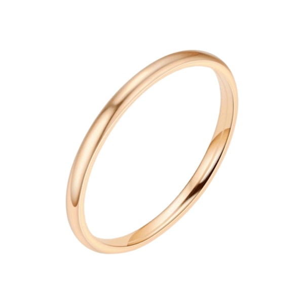 Elegant Finger Ring med Slät Yta Minimalistisk Enkel Stil Tunn Stacking Ring för Födelsedag Rose Gold US 4