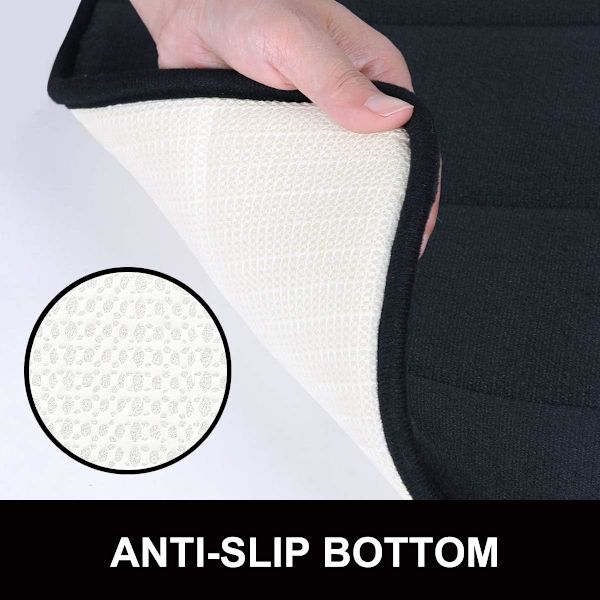 Bademåtte skridsikker absorberende bademåtte vaskbar bademåtte - 30 x 50cm (sort),