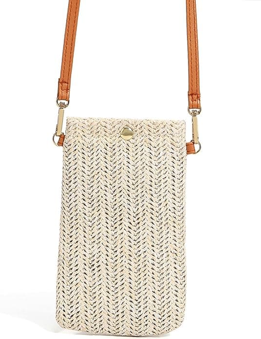 Hvide Crossbody Tasker, Casual Vævede Stråtasker til Kvinder