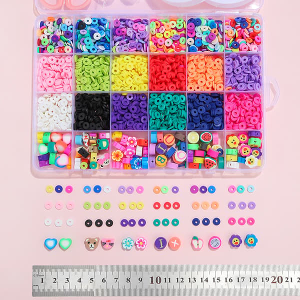 24 Gitre Blød Ler Bløde Keramiske Perler DIY Boks Håndlavet DIY Perlesæt
