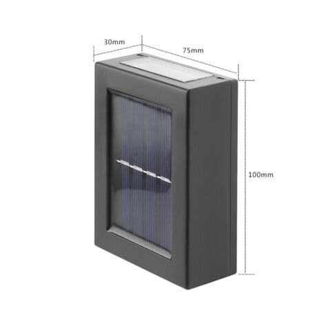Utendørs Solcellelykter Lampe, Svart Vegglampe