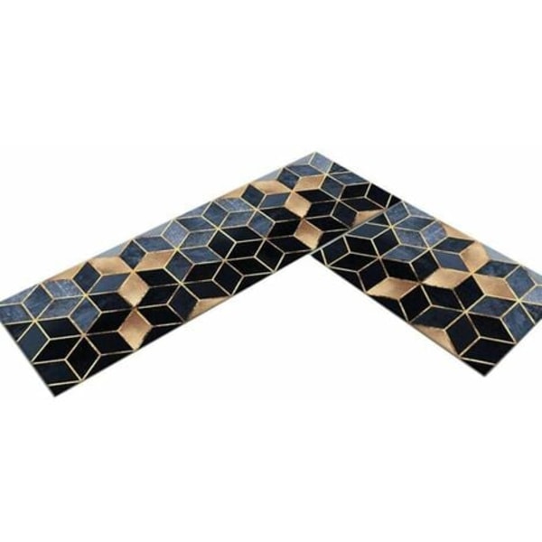 Sæt med 2 skridsikre køkkentæpper 40 * 60CM+40 * 120CM, mosaikmønster, moderne absorberende måtte til foran vasken, dekorativ