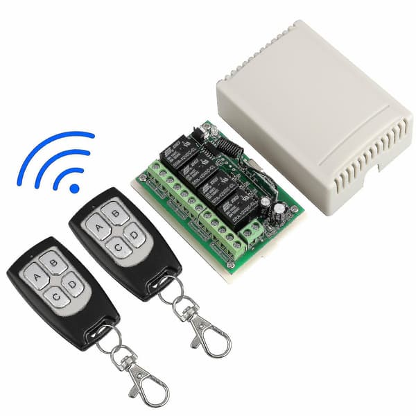 Relé Rf Trådløs Fjernkontrollbryter 2 Sender + Mottaker