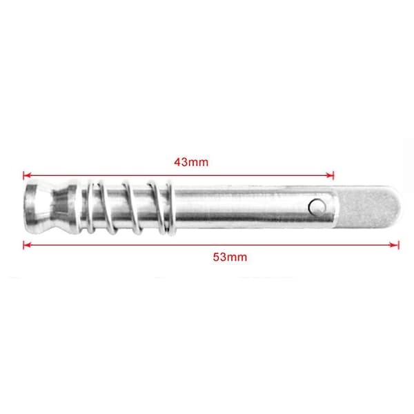 2 stk. 316 rustfritt stål hurtigutløserpinner for båttoppdekkhengsle 43mm sølv