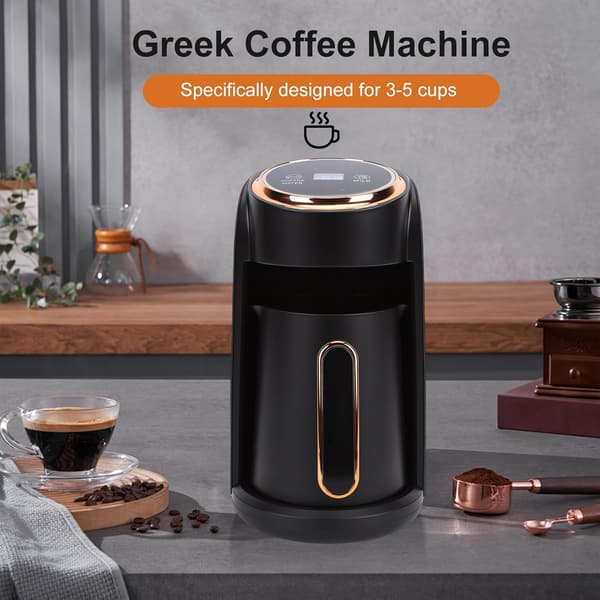 Automatisk kaffemaskine med 600W dampsystem og automatisk slukning, perfekt til 3 til 5 kopper.