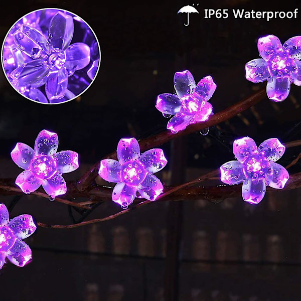 Utomhus String Lights, 50 LED 8 Dekorativa Körsbärsblommor, En Del
