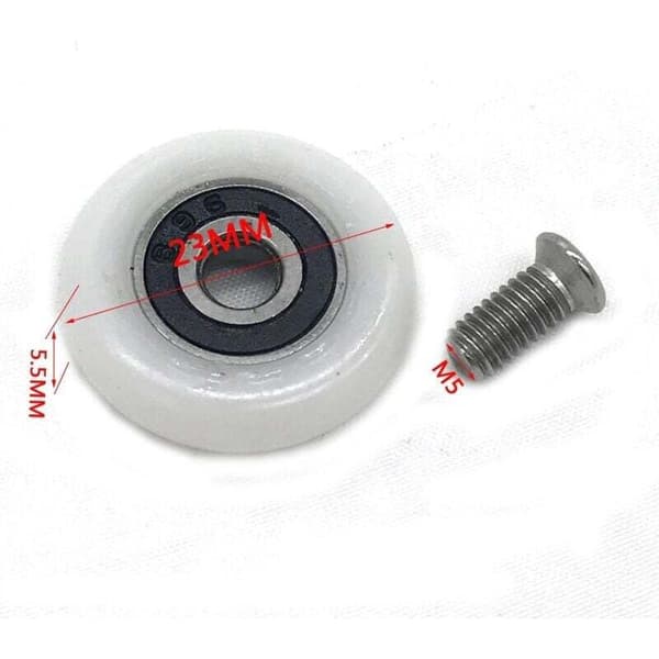 8 duschdörrshjul (23 mm med skruvar)