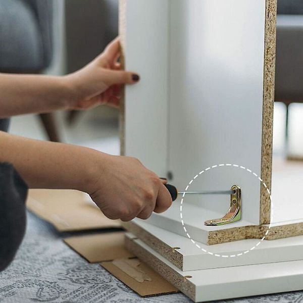 Vægmonteret Hyldebeslag, 8 stk. 5cm 5cm Metal Hyldebeslag, Stærk Bæreevne, Til Fastgørelse Og Forstærkning Af Borde, Stole, Møbler