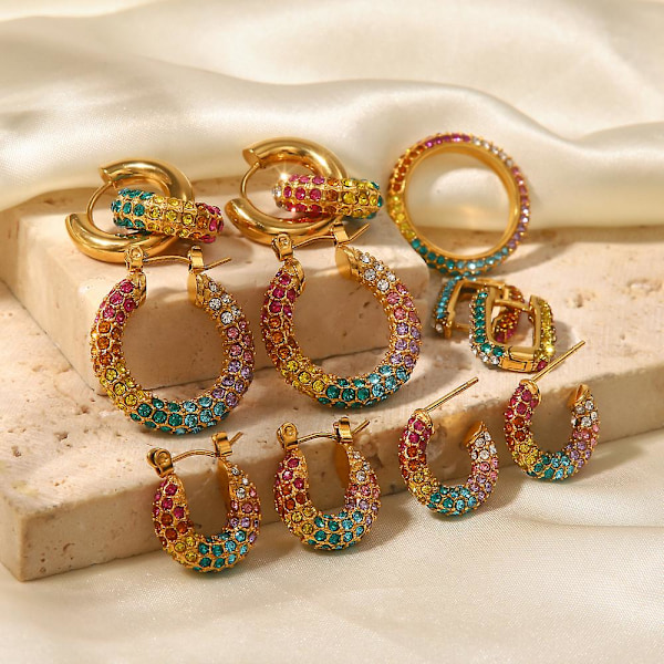 Ørering med regnbue-stil til sommeroutfit B1346 JDE2023245-