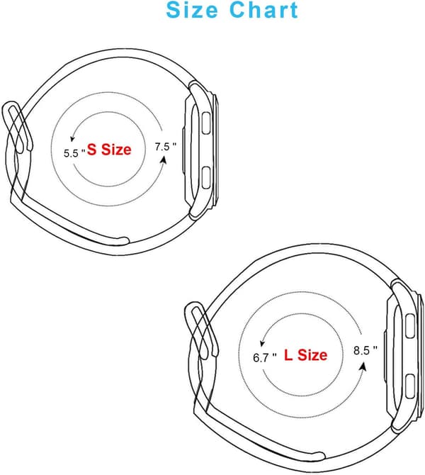 2 stk. (22 mm, Pink/Sort) Blød Silikone Sportsrem til
