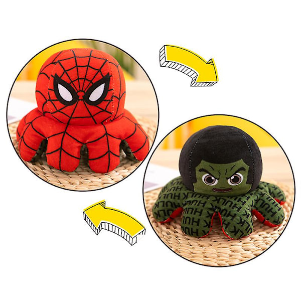 Vendbar Blæksprutte Spiderman Hulk Iron Man Plyslegetøj Avengers Fyldt Dukke Til Børn Gave Hulk spiderman 40cm