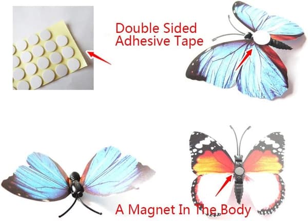 3D Perhonen Seinätarrat DIY Perhonen Tarrat Irrotettavat