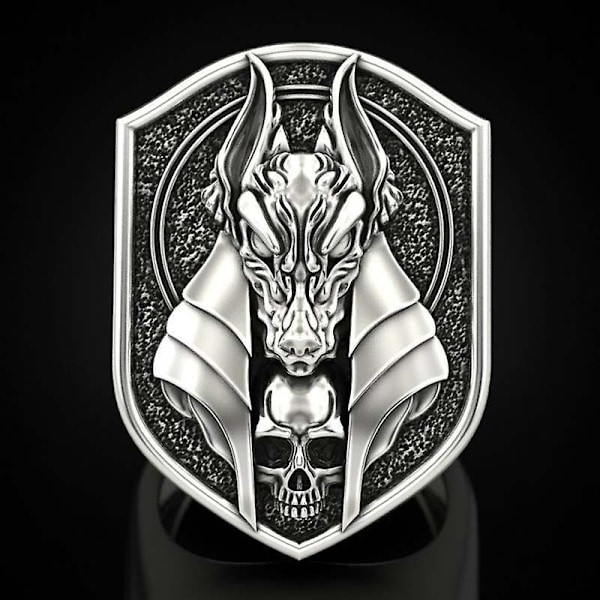 Anubis Ringen - Den Egyptiske Dødsgud - Guldbelagt Varulv Ring