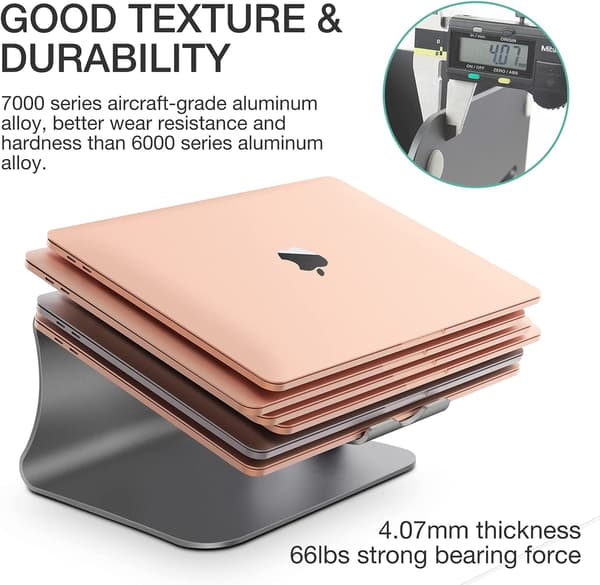 Aluminium Laptop Stativ til Apple MacBook Air Pro 11-16\" Bærbar (Grå)