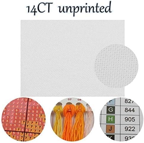 14CT Utrykte Korsstingssæt 44cm x 36cm, Håndarbejde