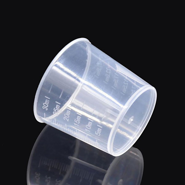 5 x 10 st Plastmätkoppar Lab Kemi Kök Vätskemätverktyg 30ml