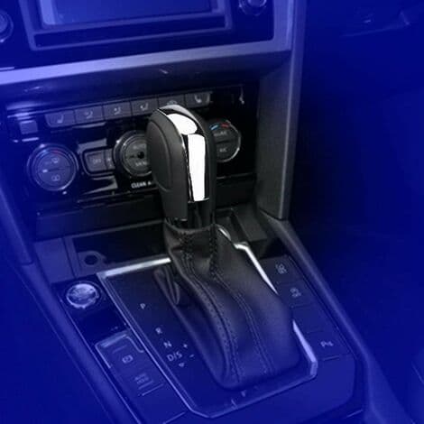 Gearhoveddæksel, ABS Krom Bil Gearskifteknop Hoveddæksel Trim til Passat CC til Leon til Golf MK6 (Blank Sølv)