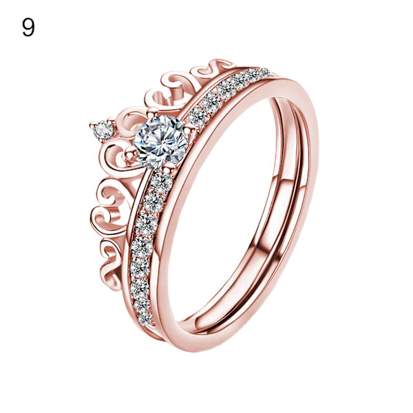 Legering Ring Solid Avtakbar Krone Avtakbar Krone Dame Ring For Bryllup Platinum US 8