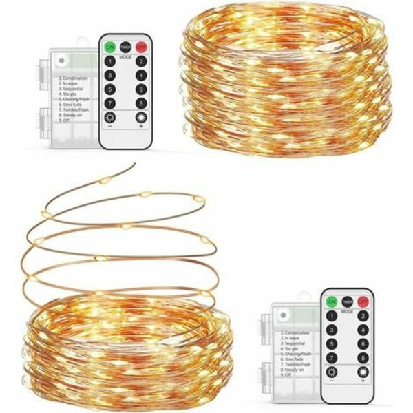 10M/200 LED Paristot, Paristokäyttöiset Valojuovat, Vedenkestävä IP65, Sisä- ja Ulkokoristelu