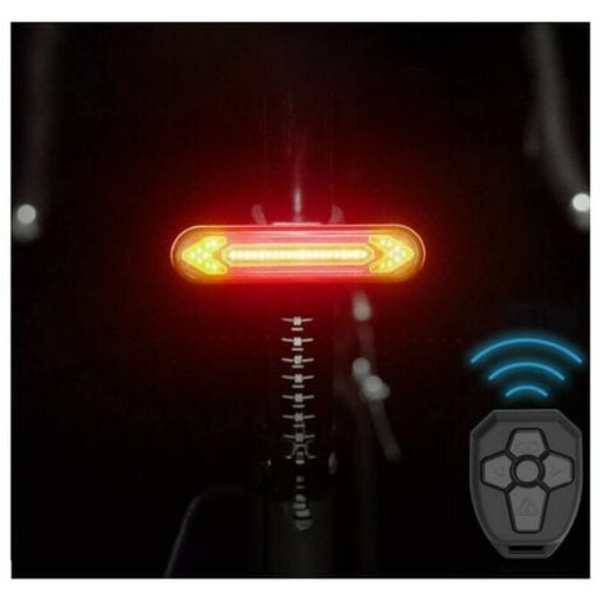 Baklykta, Varningsbroms/Blinkers, MTB Styrnings-LED Baklykta, Vattentät USB Laddningsbar Cykelbaklykta för