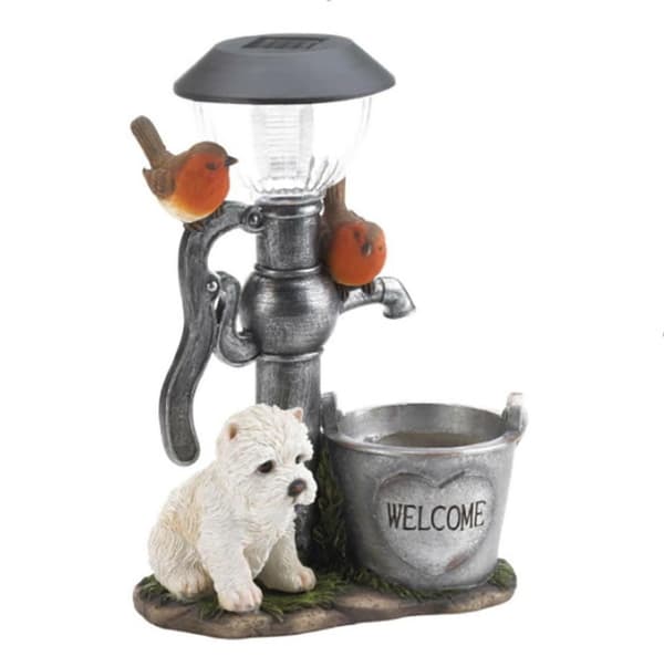 12*6cm Solcellelys Solhund Hagealv Dekorasjon