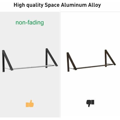 Uttrekkbart klesstativ - Veggmontert sammenleggbart klesstativ, aluminium, 2 stativer med stang (70-120 cm)