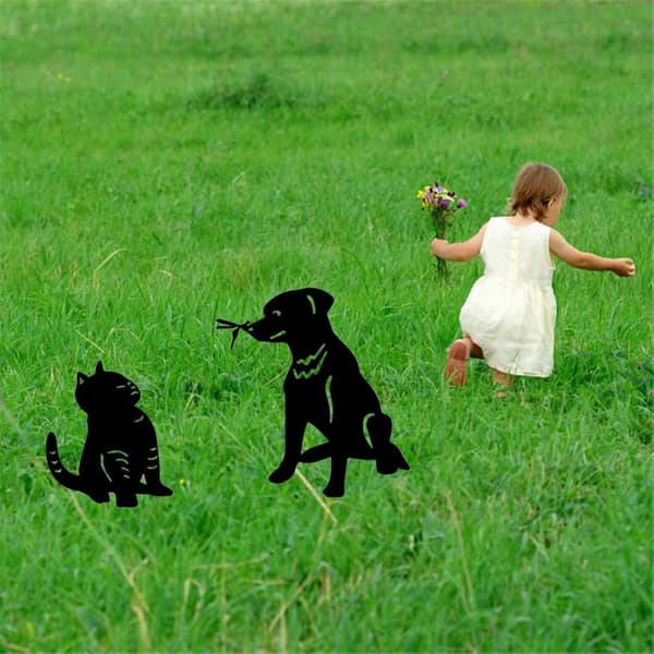 1 Sort Akryl Hund Have Statue Sort Omrids Dekoration
