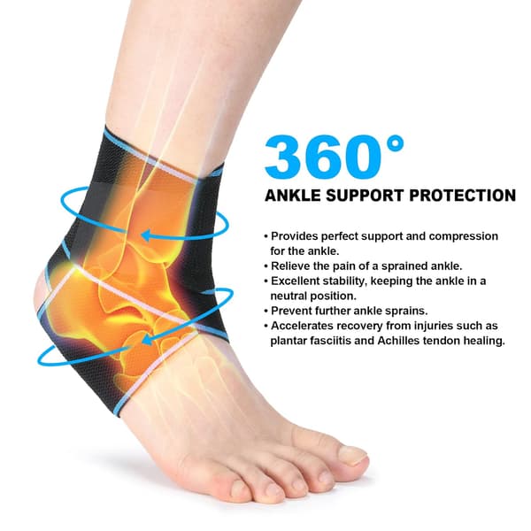 1 stk. ankelstøtte, elastisk justerbar ankelbandage