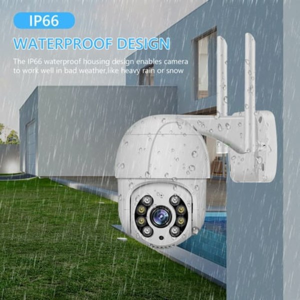1080P HD 2MP trådlösa övervakningskameror Wifi inbyggd mikrofon och utomhushögtalare Ip66 vattentät tvåvägsröst