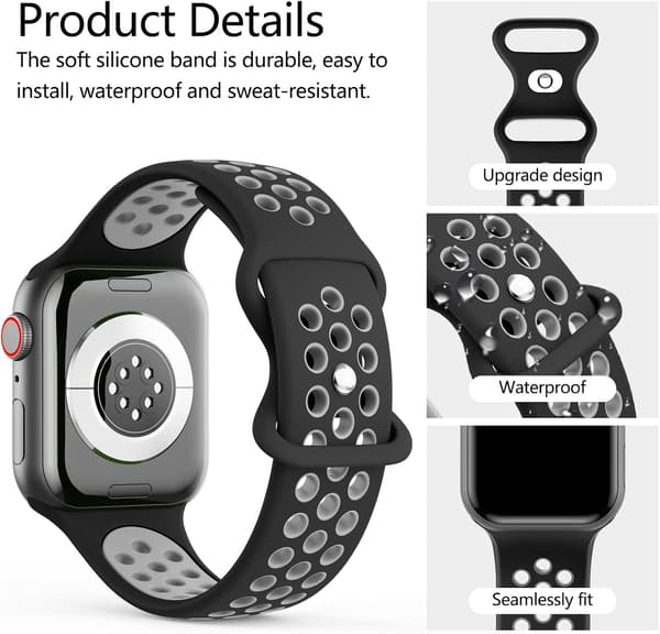 Rem til Apple Watch Band (Sort/Grå) 49mm 45mm 44mm 42mm