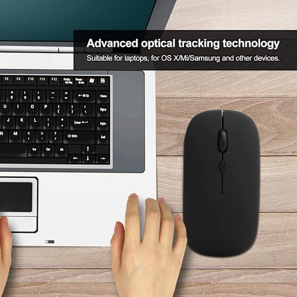 1 stk Sort Trådløs Bluetooth 5.0 Lydløs Desktop Mus til