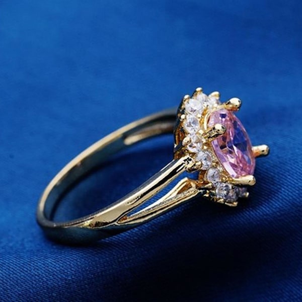 Bröllopsring Fint utförande Smycken Present Kvinnor Elegant Rhinestone Finger Ring For Prom Purple Size 6
