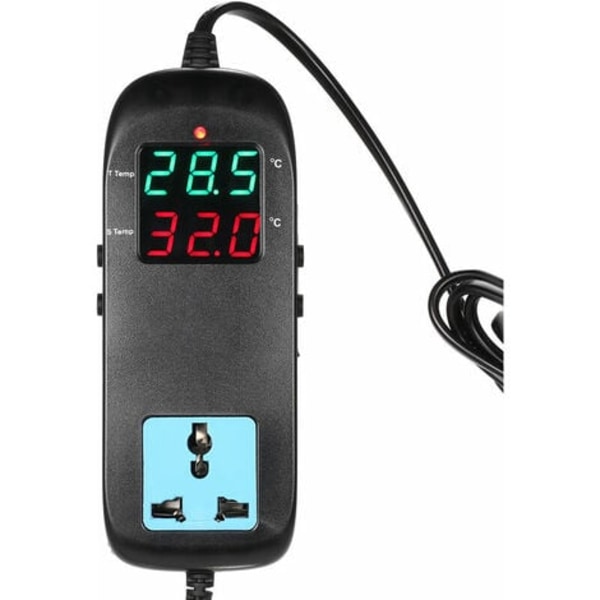 Elektronisk termostat, LED digital display, med AC 90V-250V kontakt