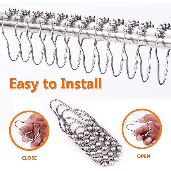 Duschringar Duschdraperiringar Polerad Krom Rostfritt Stål Duschdraperiringar Duschdraperiringar Duschdraperiringar Duschringar 12 Pack