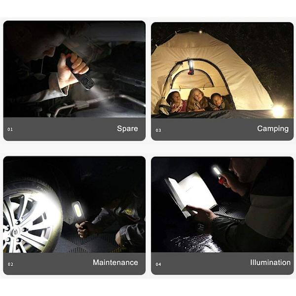 COB Ljusstark Bärbar Justerbar Ficklampa med Magnetisk Bas och Haken för Bilverkstad Camping