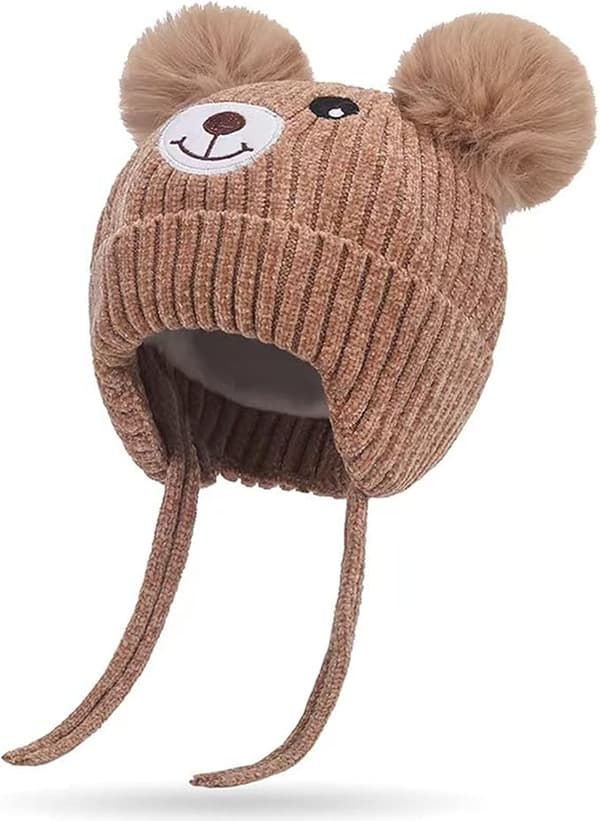 Baby Beanie Lue Hat Strikket Hat Høst Vinter Søt Hat Hat Med Øre