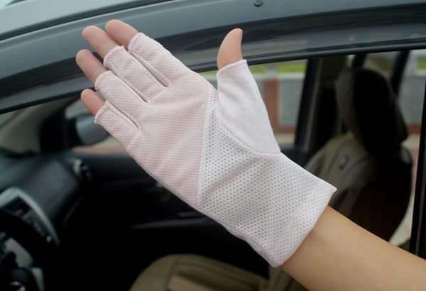 Rosa Bomulls Halvfingerhandskar för Kvinnor Sommar Körhandskar