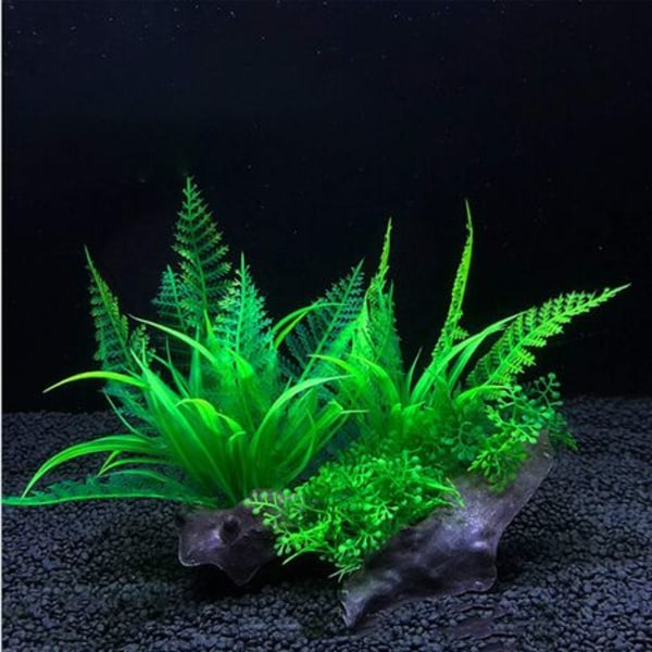 Kunstige planter i plastakvarier, tilbehør til akvariedekorasjon, Akvariumsimulering Hydropo