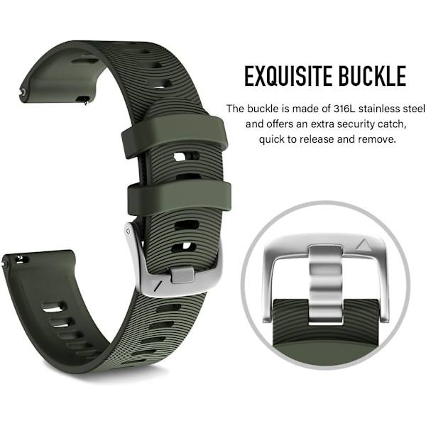 Garmin Vivomove HR / Vivoactive 3 / Vivoactive 3 Music / Forerunner 245/645 Music, 20mm Premium silikoniset QuickFit-rannekkeet, useita värejä (A