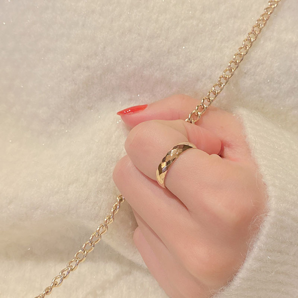 Enkel titanstål åpen ring, rustfritt stål parring med zirkon og roségull bokstav, smykker (to i en romersk diamant ring, US størrelse 8)