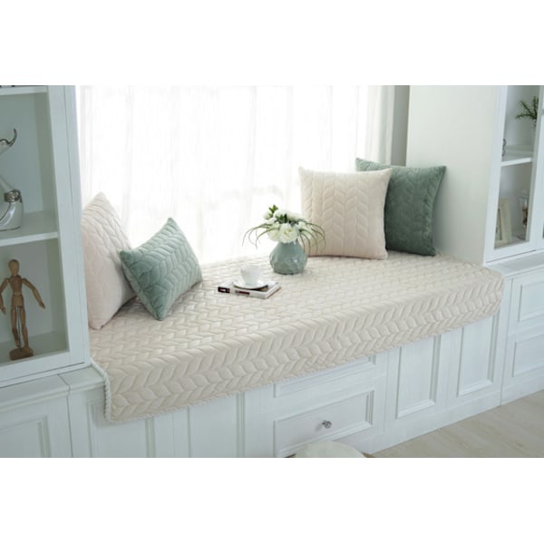 Modern minimalistisk soffa kudde, bekväm plysch soffa kudde överdrag (vit beige, 70*210),