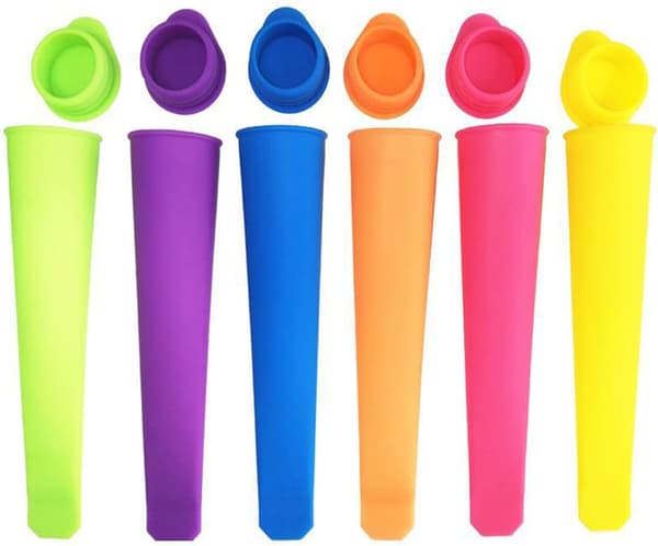 Isform, DIY genanvendelig isform, 6 farverige silikoneforme